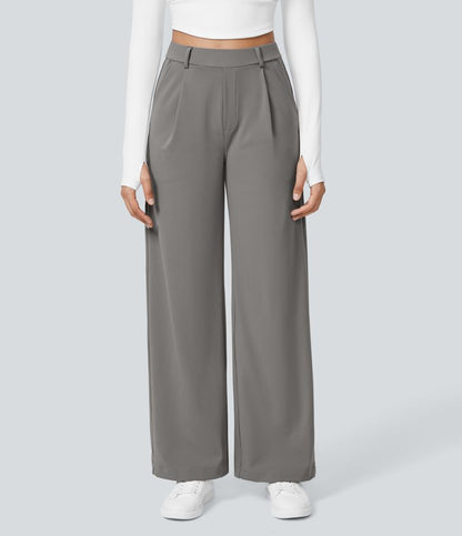 Pantaloni svasati SerenAir™ con cintura alta e tasche laterali con zip