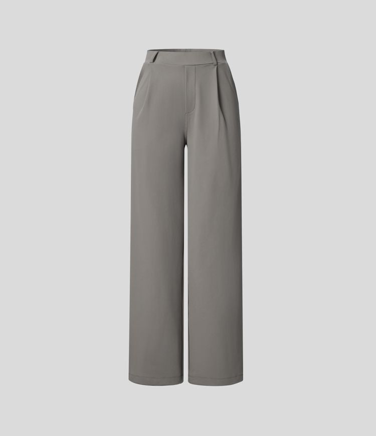 Pantaloni svasati SerenAir™ con cintura alta e tasche laterali con zip