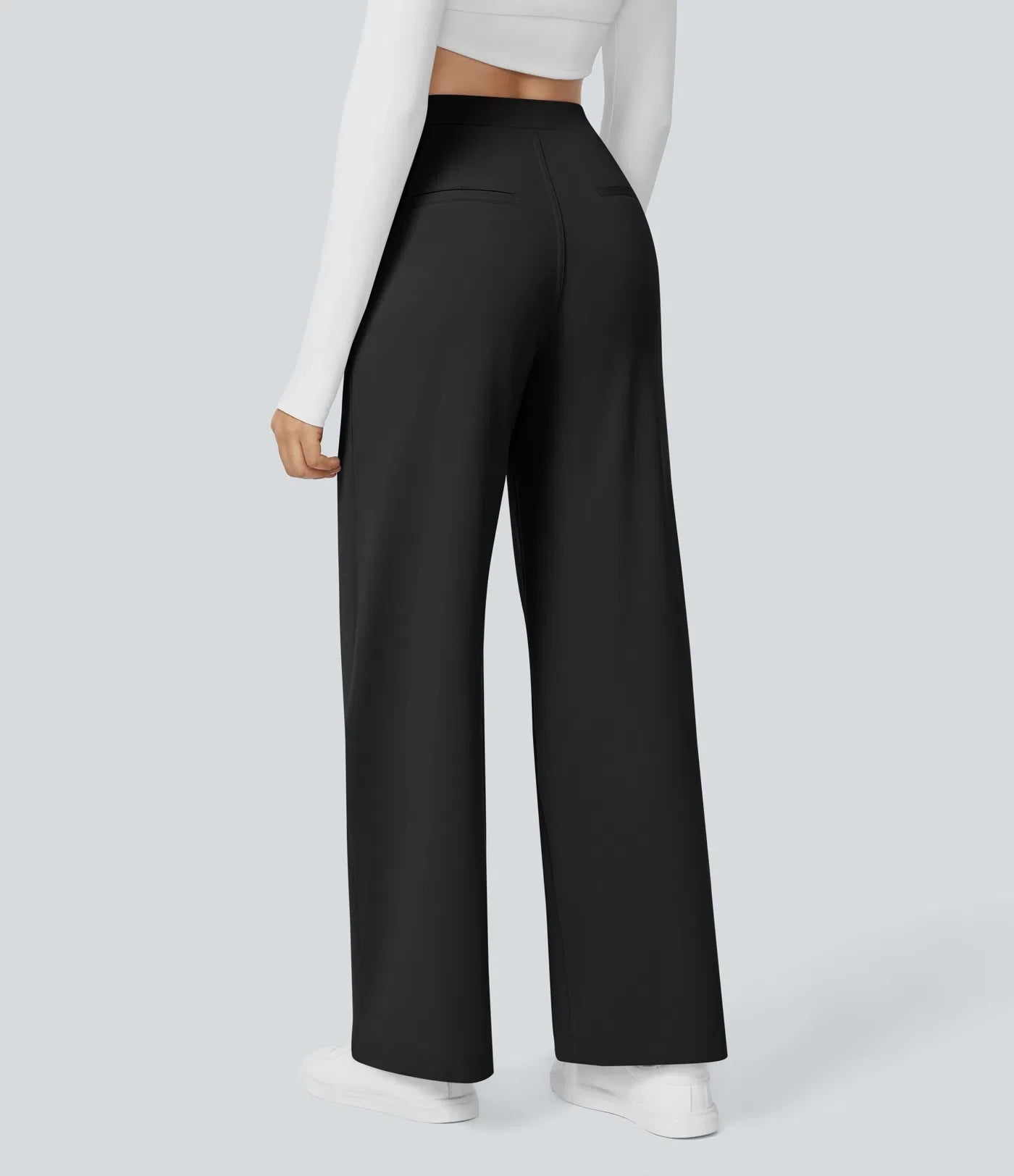 Pantaloni svasati SerenAir™ con cintura alta e tasche laterali con zip