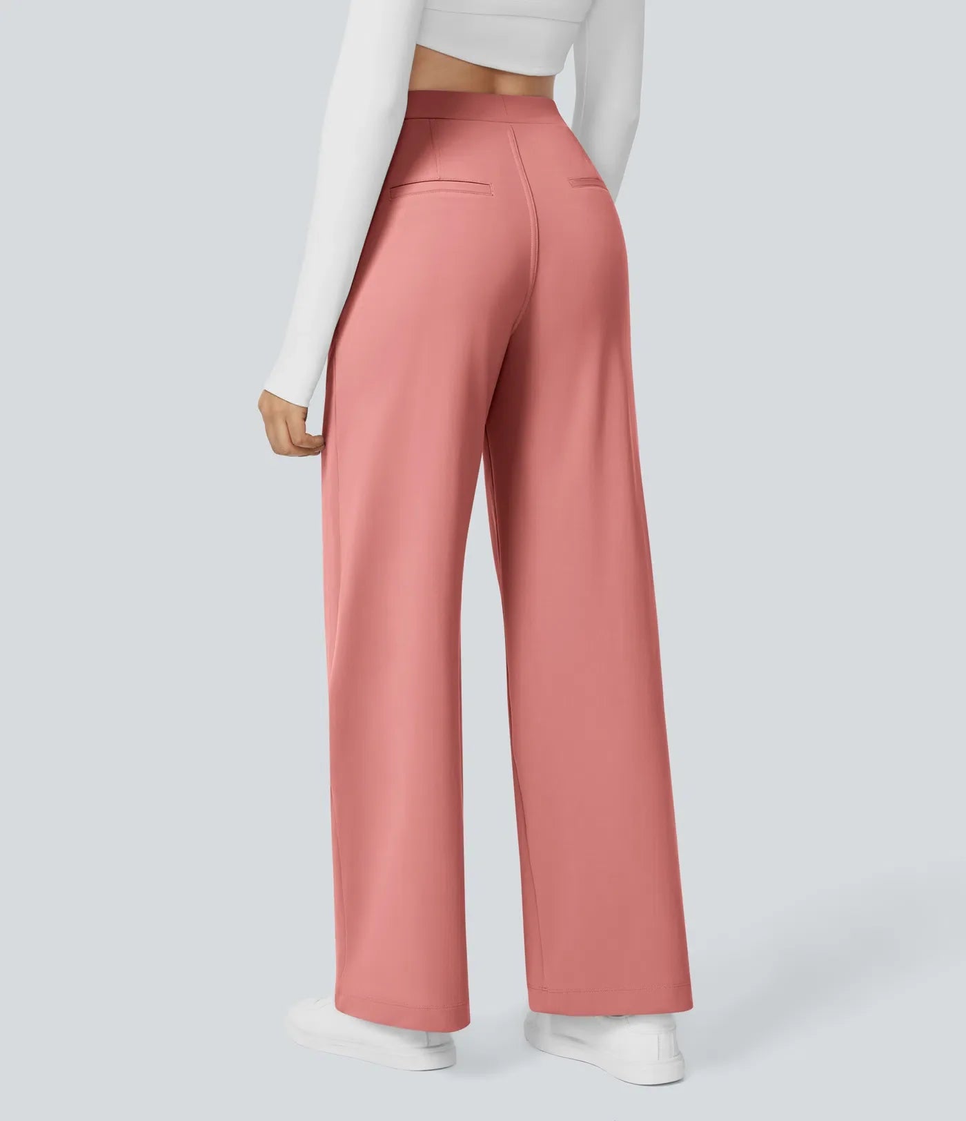 Pantaloni svasati SerenAir™ con cintura alta e tasche laterali con zip