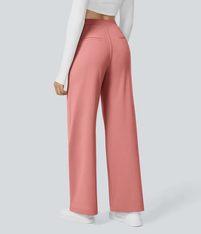 Pantaloni svasati SerenAir™ con cintura alta e tasche laterali con zip