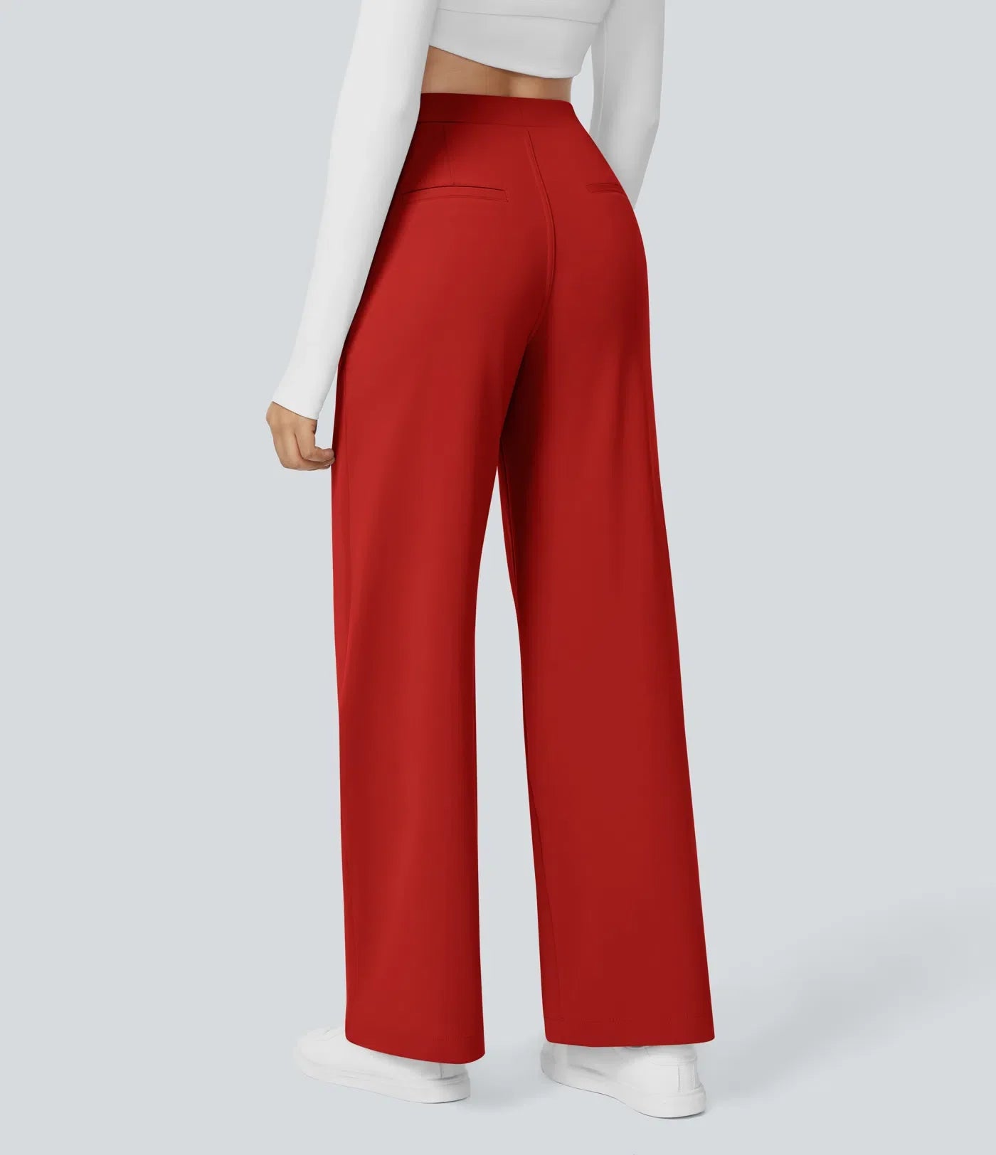 Pantaloni svasati SerenAir™ con cintura alta e tasche laterali con zip