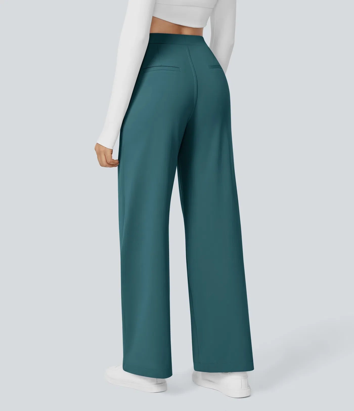 Pantaloni svasati SerenAir™ con cintura alta e tasche laterali con zip