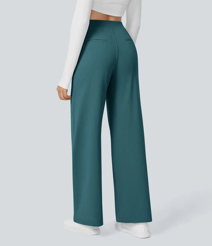 Pantaloni svasati SerenAir™ con cintura alta e tasche laterali con zip